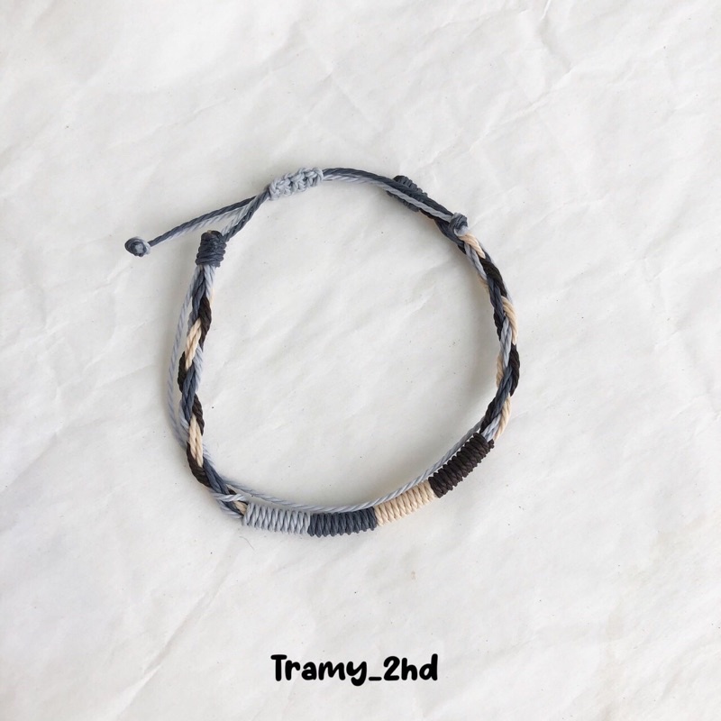 Vòng tay nam,nữ waterproof quấn phối dây đơn giản