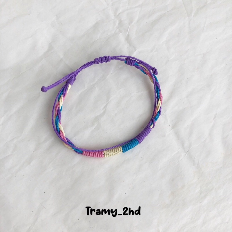 Vòng tay nam,nữ waterproof quấn phối dây đơn giản