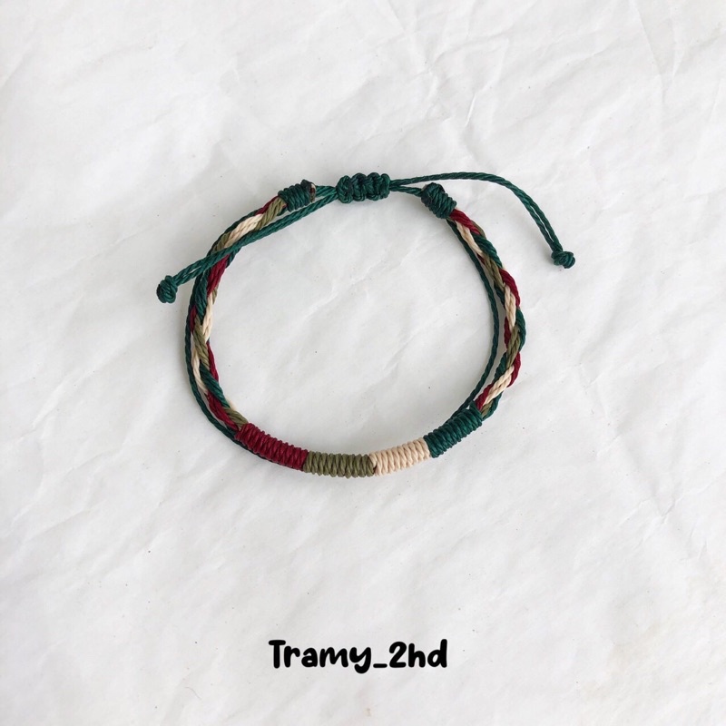 Vòng tay nam,nữ waterproof quấn phối dây đơn giản