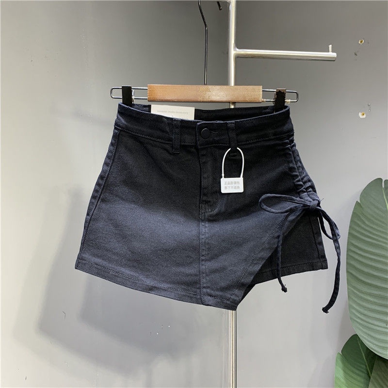 Chân Váy denim Chữ a Lưng Cao Phối Dây Rút Phong Cách Thời Trang Mới 2023