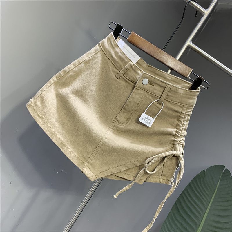 Chân Váy denim Chữ a Lưng Cao Phối Dây Rút Phong Cách Thời Trang Mới 2023