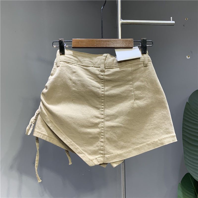 Chân Váy denim Chữ a Lưng Cao Phối Dây Rút Phong Cách Thời Trang Mới 2023