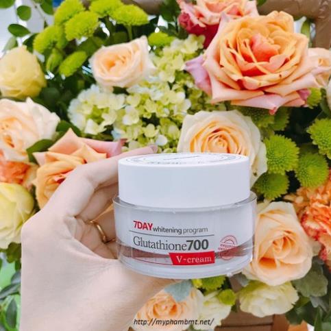 Kem Dưỡng Trắng Sáng Da 7Day Whitening Program Glutathione 700 V-Cream 50ml 💥 Hàng Xả Kho 💥