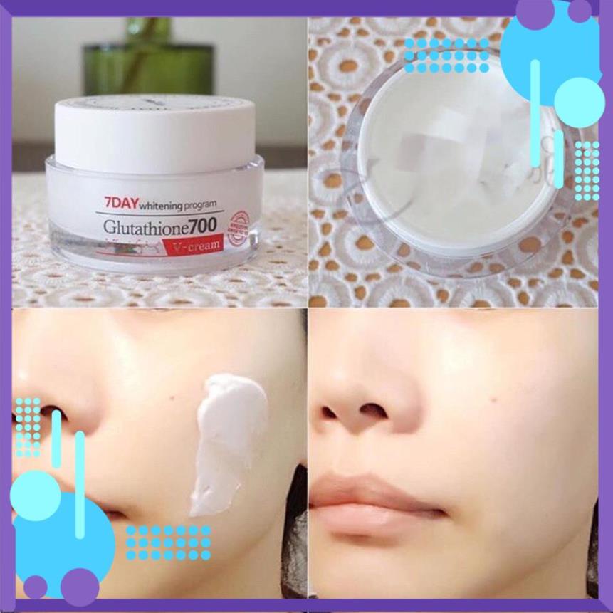 Kem Dưỡng Trắng Sáng Da 7Day Whitening Program Glutathione 700 V-Cream 50ml 💥 Hàng Xả Kho 💥