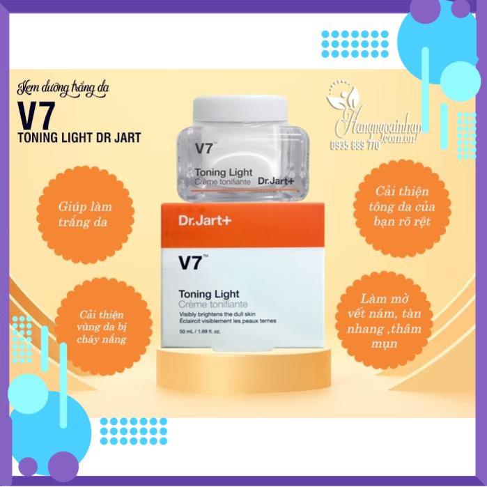 Kem V7 Toning Light Dr.Jart+ kem dưỡng trắng da bật tone và mờ thâm mẫu mới 50ml 💥 Hàng Xả Kho 💥