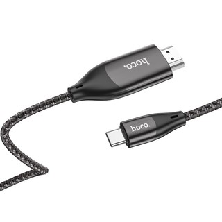 Cáp chuyển type c sang HDMI tivi cho các dòng điện thoại và máy tính hình ảnh 4K Hoco UA16 dây dù 2 mét