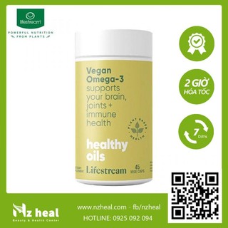 Viên uống omega 3 thuần chay Lifestream Vegan Omega-3 45 viên