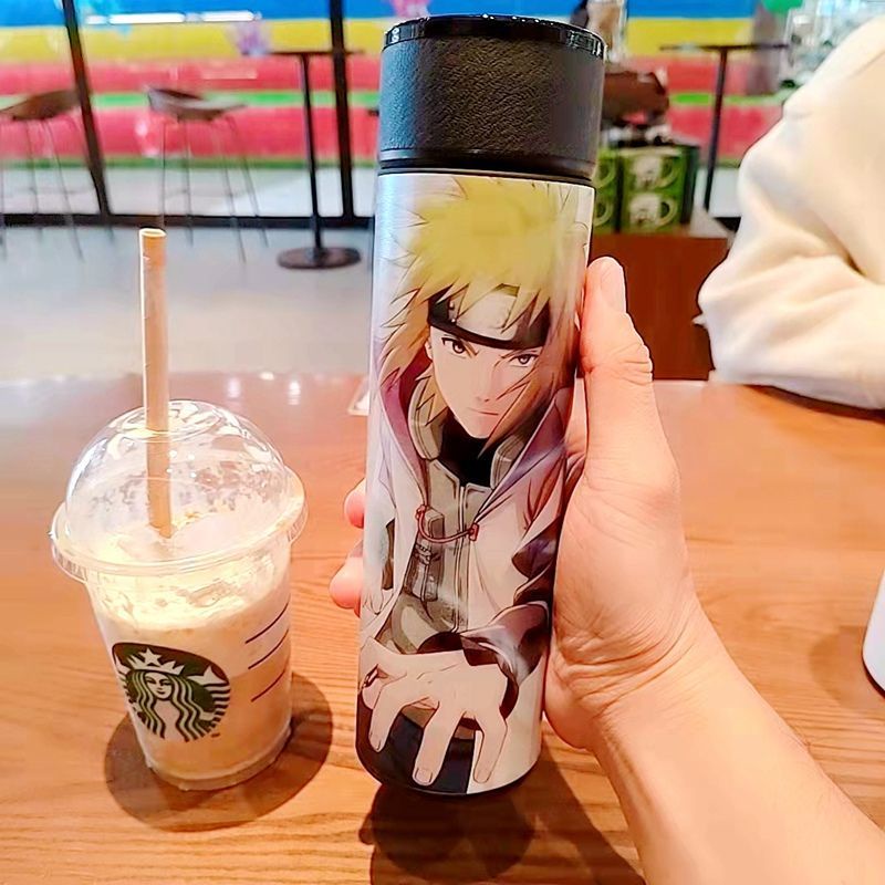 Bình Nước Giữ Nhiệt 500ml Bằng Thép Không Gỉ Họa Tiết naruto sasuke kakashi anime Dành Cho Học Sinh Nam Nữ