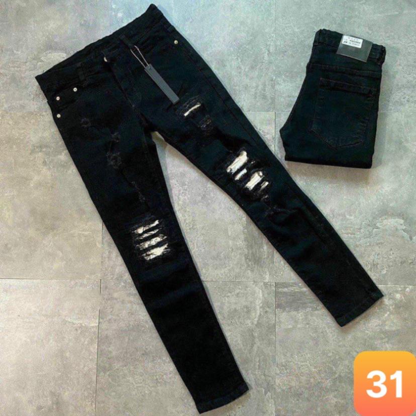 Quần Bò Nam DSQ Biker Hàng ĐẸP , Quần Jean Nam Ống Côn DSQ Khóa Cúc Xanh Đậm Vảy Sơn Mài Bạc BN20