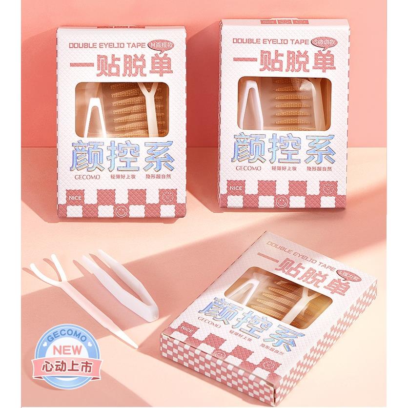 Kích mí lưới tàng hình trong suốt GECOMO sẵn keo tạo mắt hai mí chống thấm nước cao cấp
