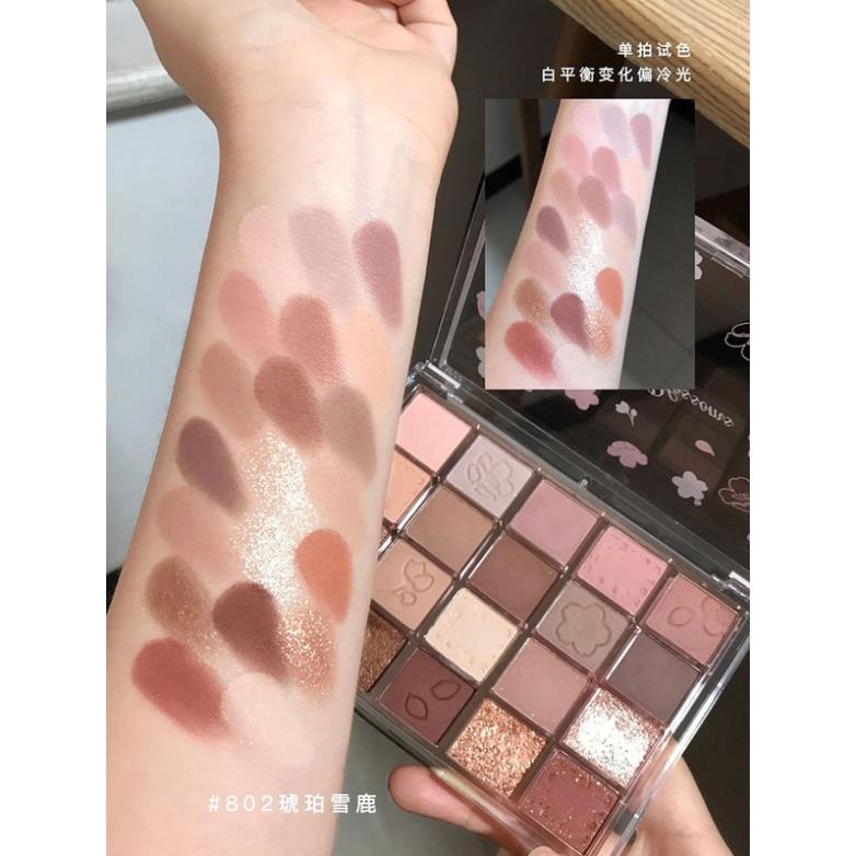 Bảng Phấn Mắt 20 Ô Hoa anh đào nhũ kim tuyến