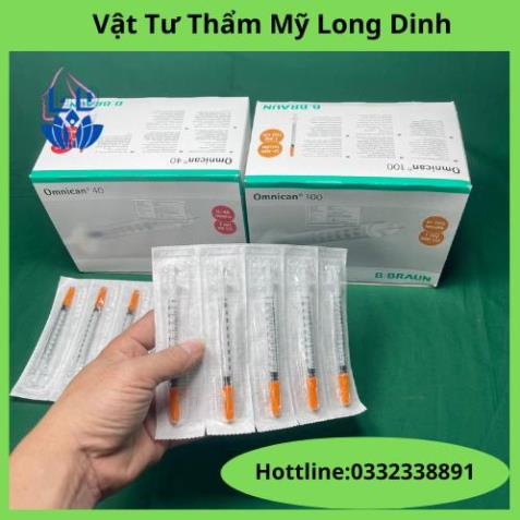 Bơm  Tiêm Tiểu Đường Insulin - Bơm Tiêm Thẩm Mỹ Omnican BBraun 1ml U40, U100 -  Sản Xuất Đức