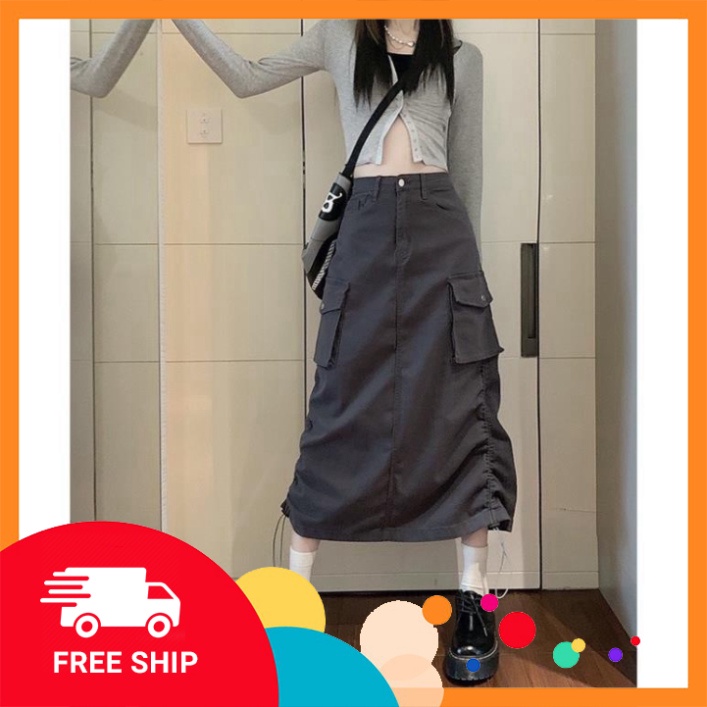 Chân Váy Kaki Túi Hộp Rút Dây Hai Bên Có BigSize 70Kg Mã 089 | BigBuy360 - bigbuy360.vn