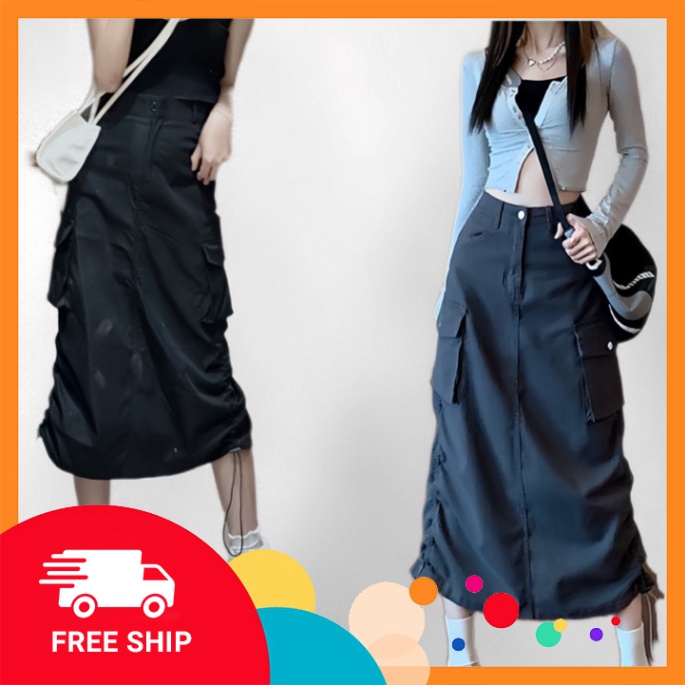 Chân Váy Kaki Túi Hộp Rút Dây Hai Bên Có BigSize 70Kg Mã 089 | BigBuy360 - bigbuy360.vn