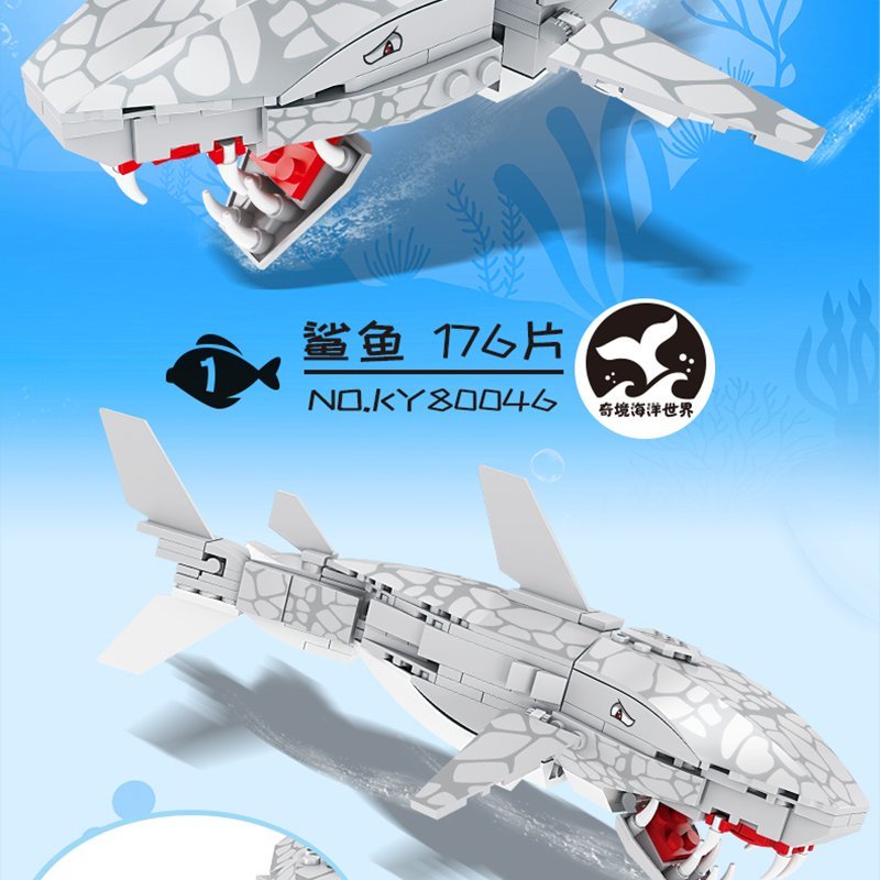 Sea life Đồ Chơi Lắp Ráp lego Hình Cá Mập / Búa / Cá Mập Dưới Nước 61 Mảnh Ghép