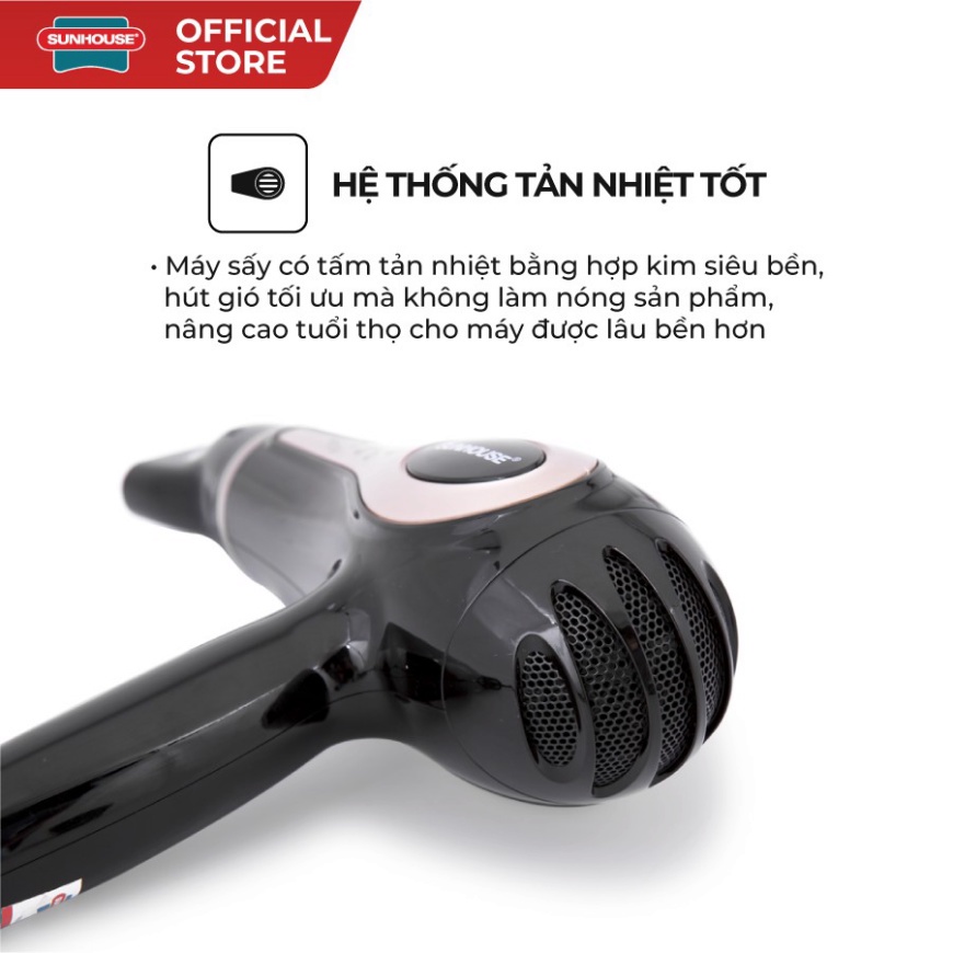 Máy sấy tóc SUNHOUSE SHD2317 Công suất lớn 1800W bảo hành toàn quốc 12 tháng