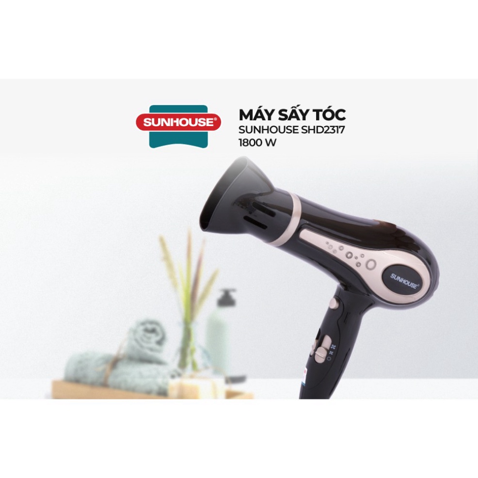 Máy sấy tóc SUNHOUSE SHD2317 Công suất lớn 1800W bảo hành toàn quốc 12 tháng