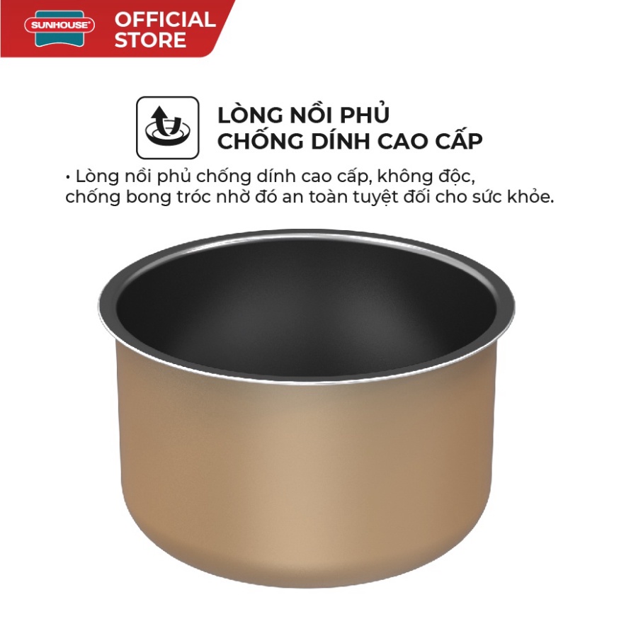 [Chính hãng] Nồi áp suất điện đa năng Sunhouse SHD1657 | Dung tích 6L | Công suất 1000W | Lòng nồi chống dính cao cấp