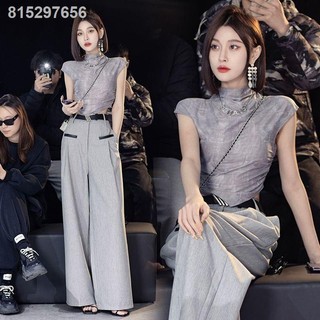 👍HÀNG CÓ SẴN🔥Phong cách mới Phong cách quý cô Pháp áo thun cổ cao nửa cổ nhuộm lưới phong cách nước ngoài phù hợp với