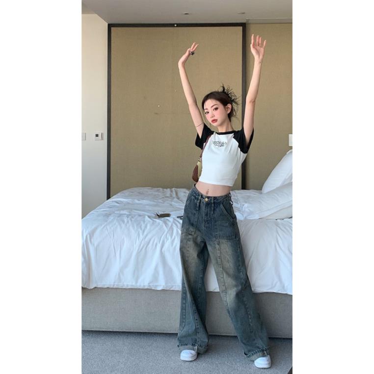 Quần Jeans Nữ Ống Rộng Chất Liệu Denim Cao Cấp, Quần Bò Nữ Ống Đứng Giặt Không Phai Màu QC33 | BigBuy360 - bigbuy360.vn