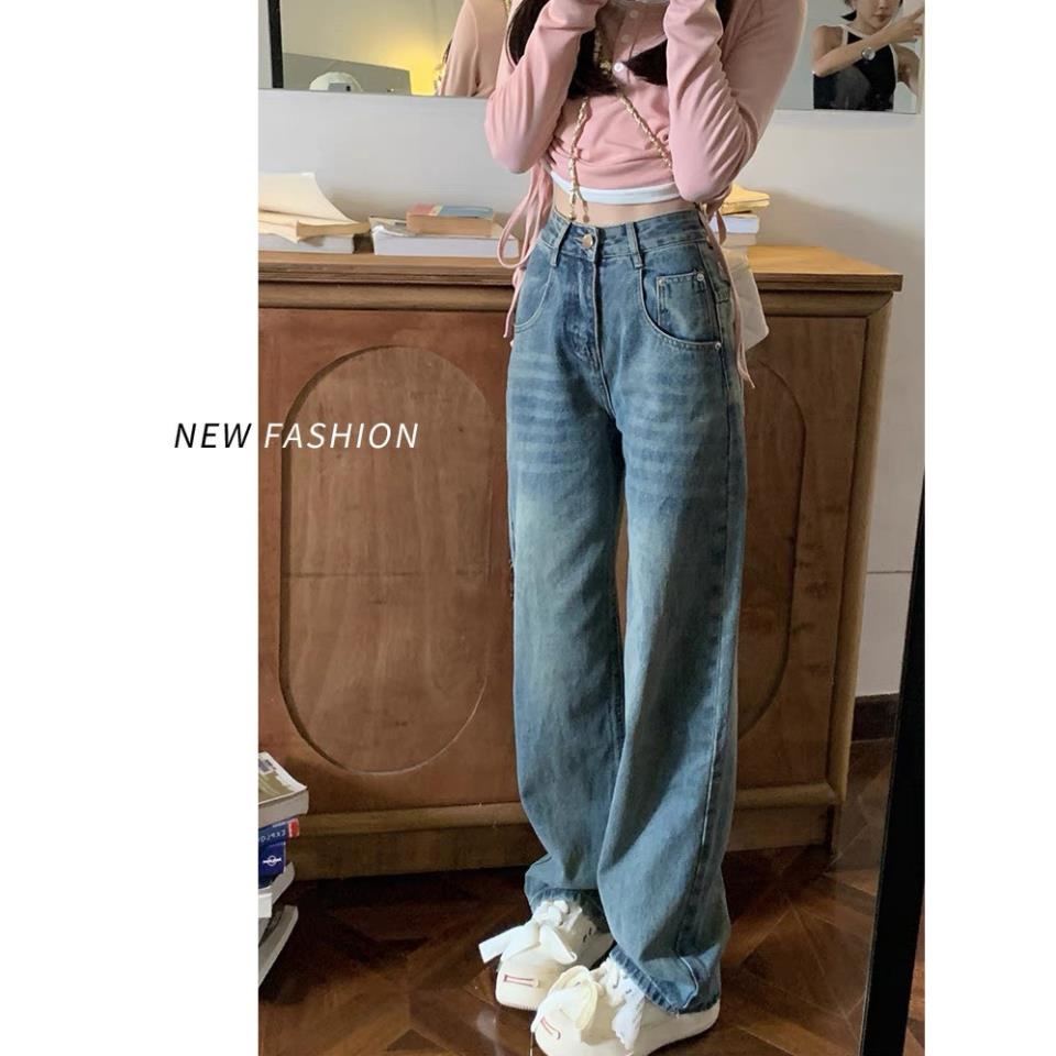 Quần Jeans Nữ Ống Rộng Chất Liệu Denim, Quần Bò Nữ Ống Đứng Cạp Cao Hack Dáng QC40 | BigBuy360 - bigbuy360.vn