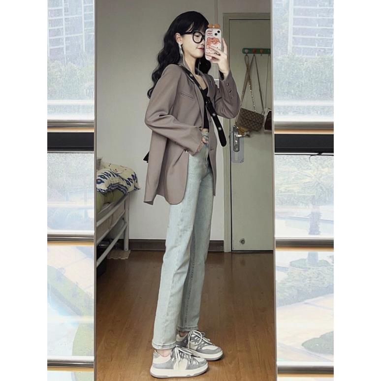 Quần Bò Nữ Ống Loe , Quần Jeans Nữ Ống Loe Nhẹ Màu Xanh Phong Cách Retro TL47 | BigBuy360 - bigbuy360.vn