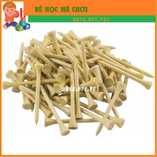 Set 100 tee golf bằng gỗ tre giữ bóng golf chuyên dụng chất lượng cao - Đinh gỗ cho bé chơi thăng bằng