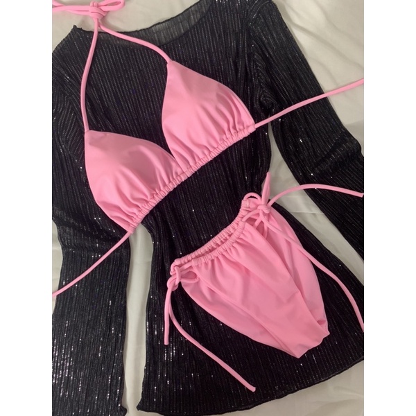 Bikini hai mảnh đồ bơi tam giác hàng 2 lớp nhiều màu