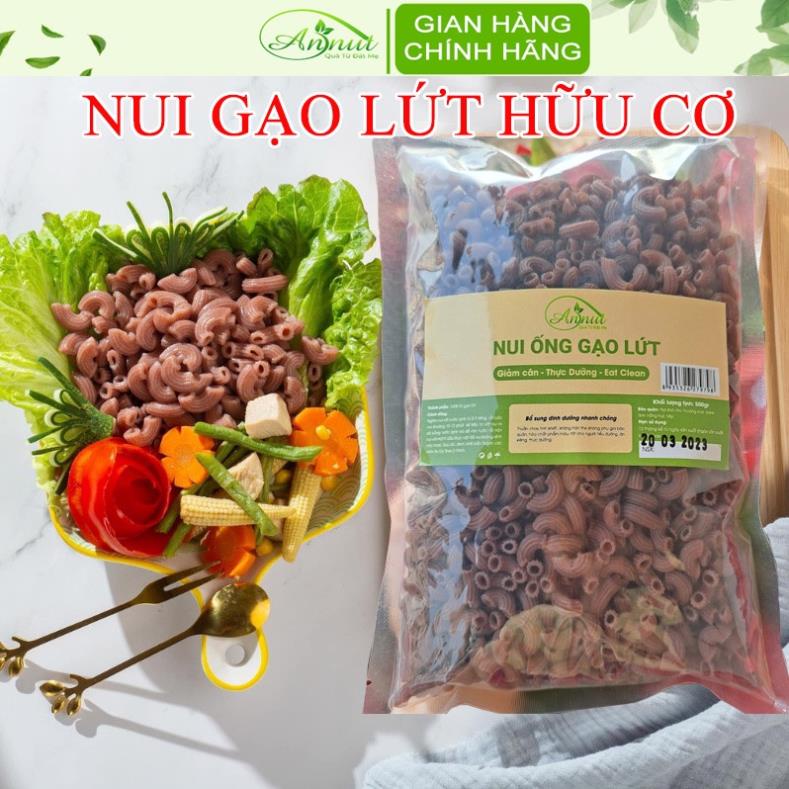 Nui gạo lứt hữu cơ ANNUT thực phẩm ăn kiêng giảm cân thực dưỡng eat clean cho người tiểu đường, gym, mẹ bầu, yoga 500g