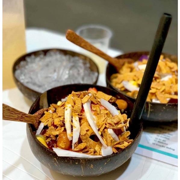 Bộ bát chén gáo dừa và thìa muỗng gỗ tự nhiên Annut