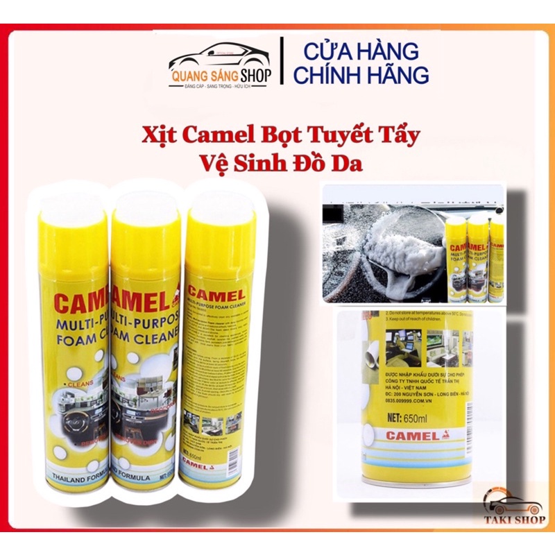 Chai xịt bọt vệ sinh nội thất ô tô Foam Cleanser Camel 650ml