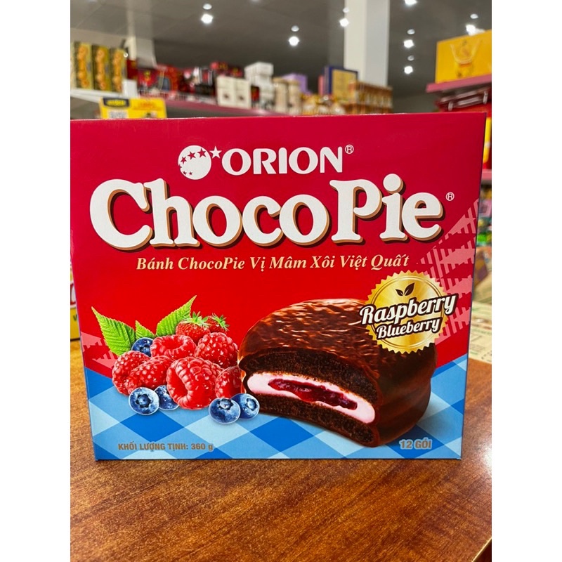 Bánh Chocopie Vị Mâm Xôi Việt Quất Hộp 12 gói