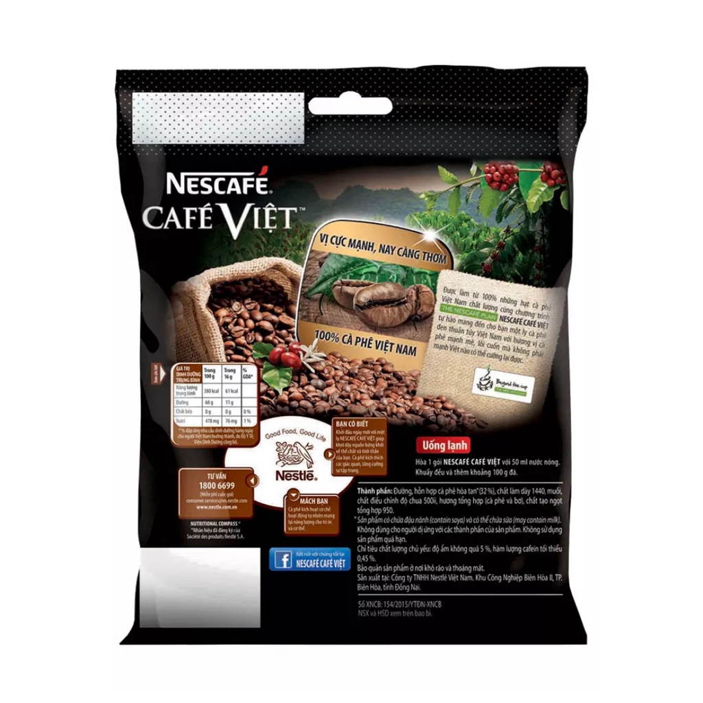 Đặc sản TN Nescafe cà phê việt đen 35 gói x 16gram mẫu mã thay đổi theo nhà sản xuất mua 3 tặng ly