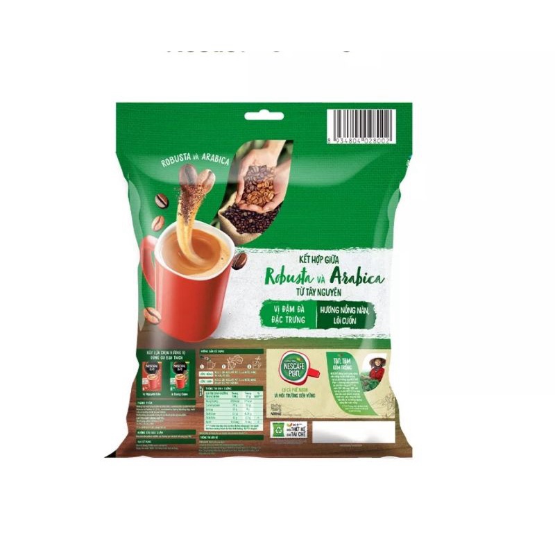 Nguyên chất Nescafe Xanh bịch 46 gói X 17g