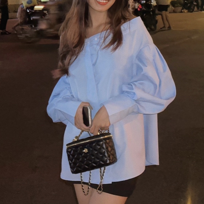 PASS ÁO SƠ MI TRỄ VAI TAY PHỒNG