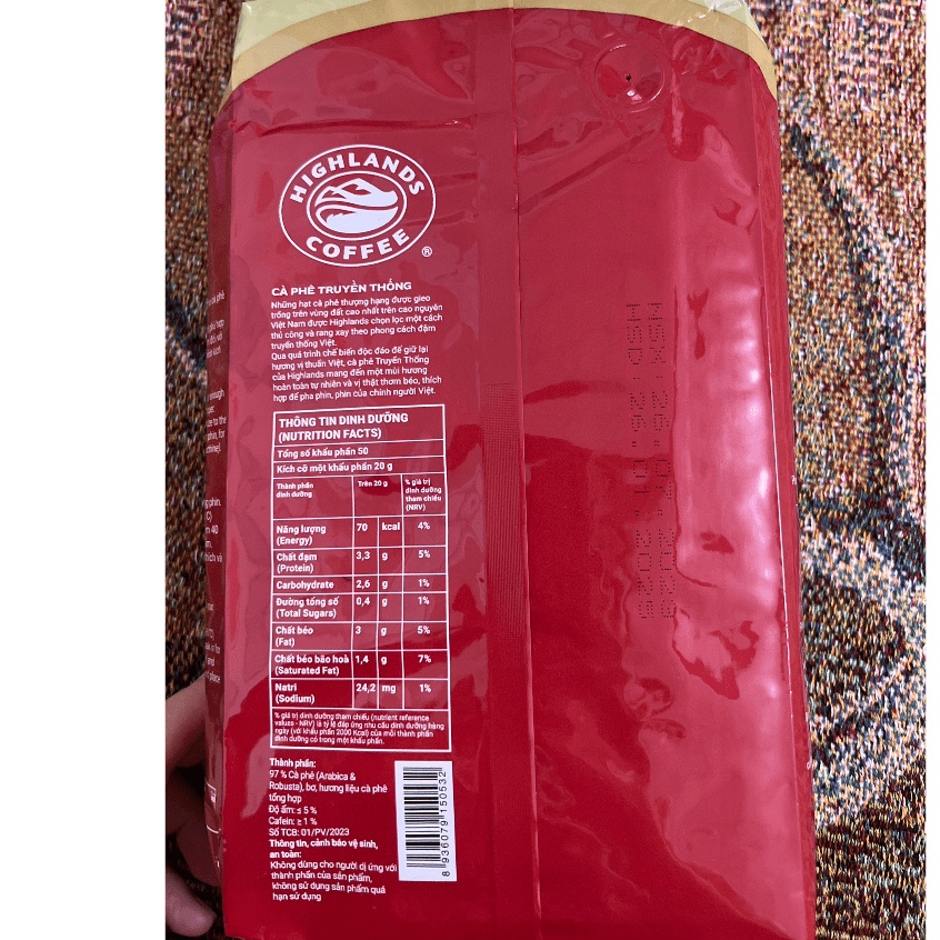 Nguyên chất Cà phê Highland Truyền thống 1KG/ Cà phê nguyên hạt Full City Roast 1KG