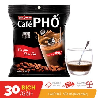 Cà phê phố cà phê sữa đá bịch 30 gói x 24g