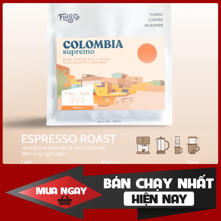 (Đặc sản) Nguyên chất Cà phê Flusso Espresso Colombia Supremo
