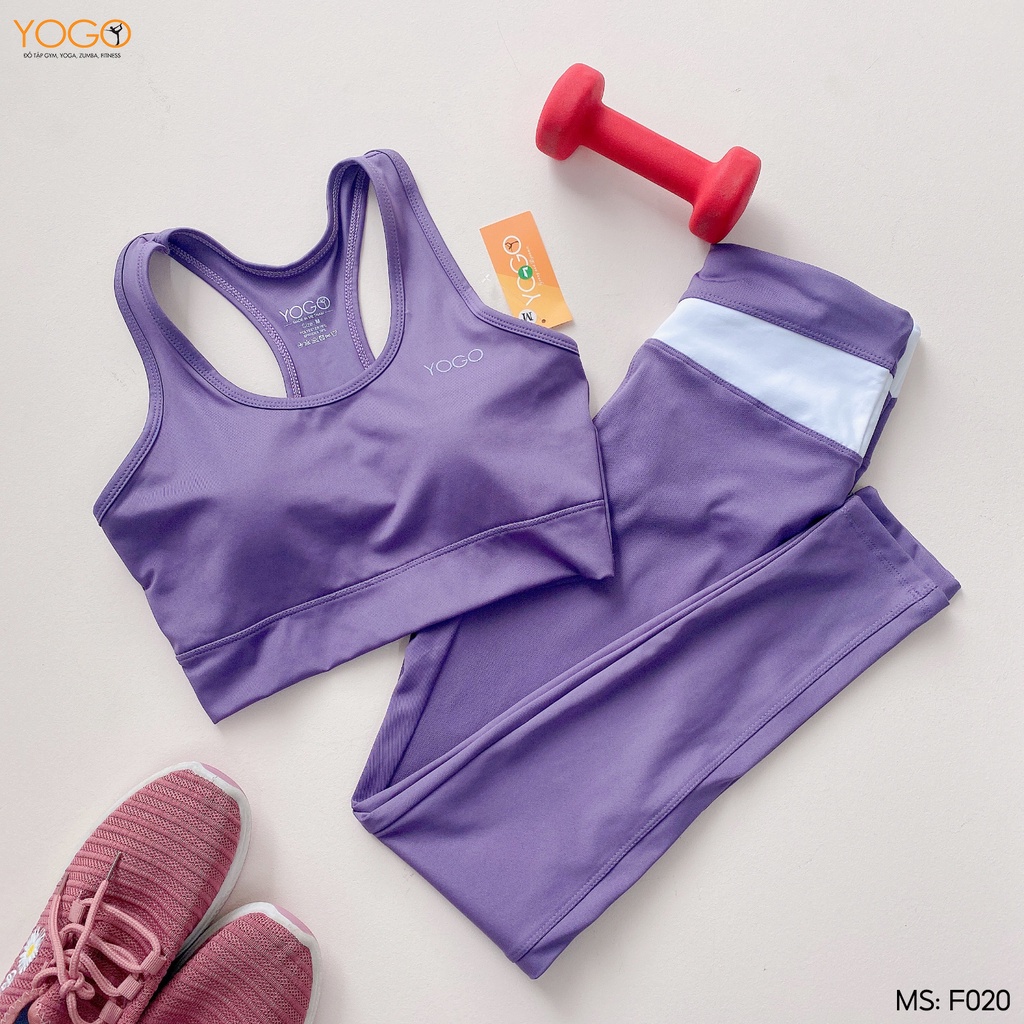 Set đồ thể thao nữ tập gym yoga có mút ngực co giãn 4 chiều G374 YOGO