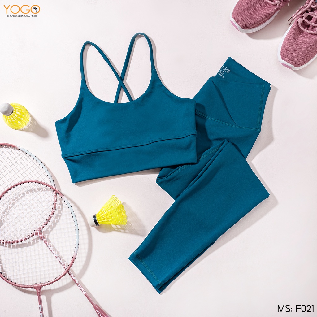Set đồ thể thao nữ tập gym yoga có mút ngực co giãn 4 chiều G374 YOGO