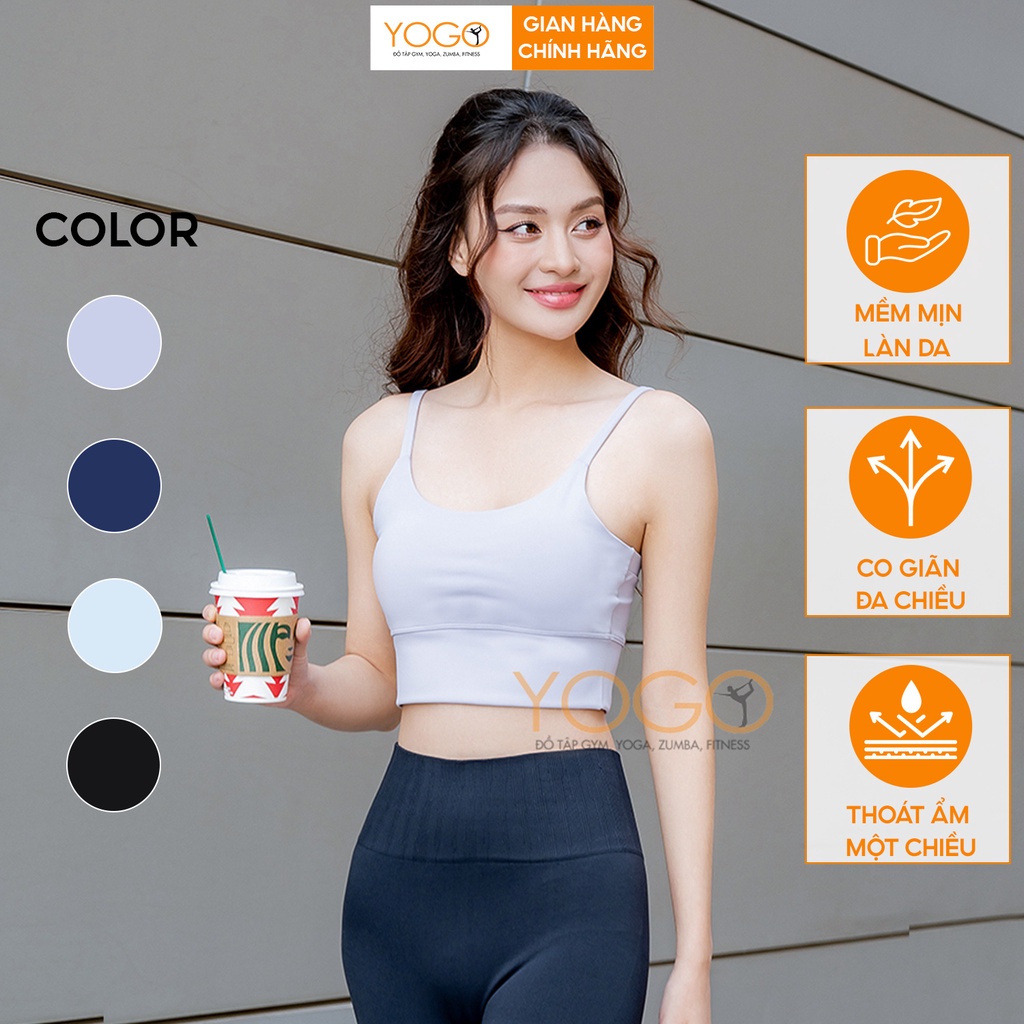 Áo bra tập gym yoga nữ dáng croptop nâng ngực ôm body co giãn thoải mái mềm mại F022 YOGO