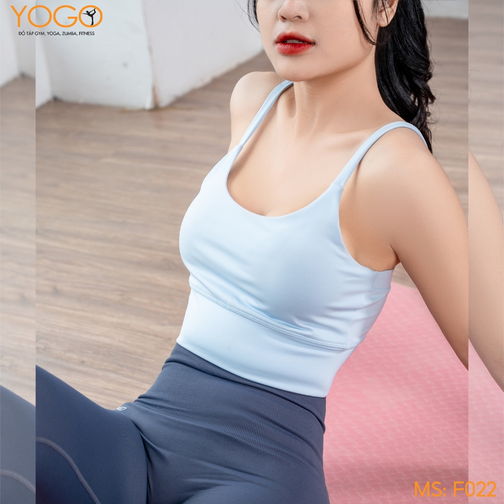 Áo bra tập gym yoga nữ dáng croptop nâng ngực ôm body co giãn thoải mái mềm mại F022 YOGO