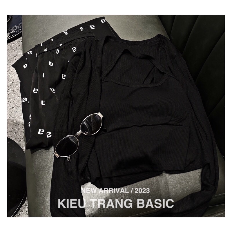 Sét 3chi tiết áo yếm + cardigan+ quần lụa