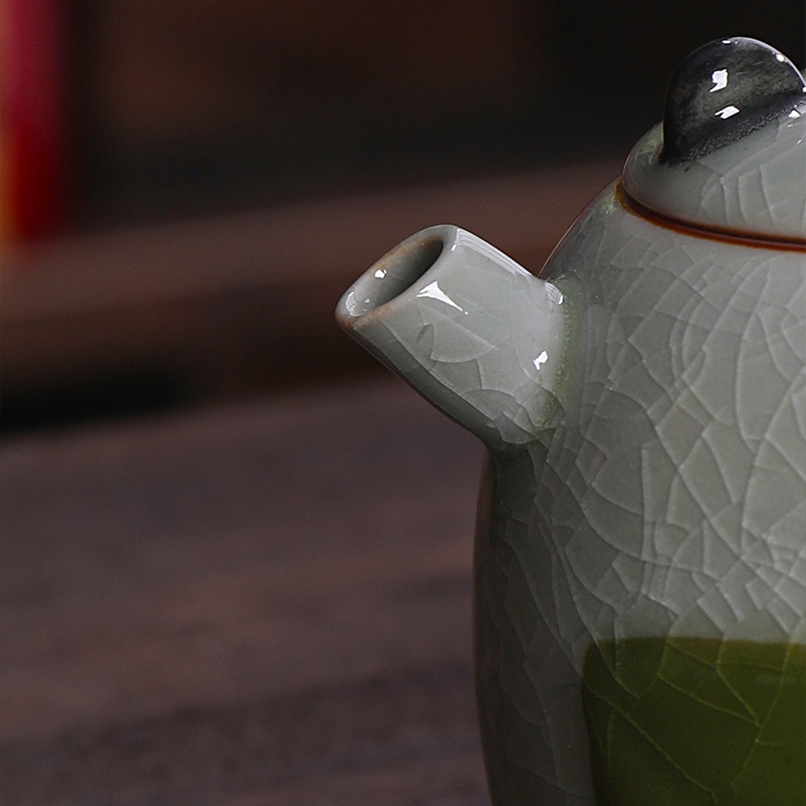 Ấm Trà Đất Sét Hình Gấu Trúc Nhỏ Vẽ Tay Có Thể Mở Và r