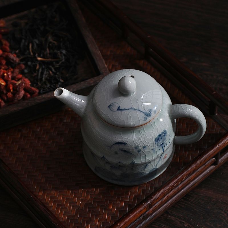 Ấm Trà Đất Sét Hình Gấu Trúc Nhỏ Vẽ Tay Có Thể Mở Và r