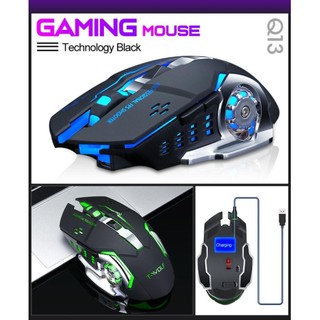 Chuột không dây gaming nhiều nút bấm có đèn led 7 màu sạc pin chơi game nhạy T Wolf Q13
