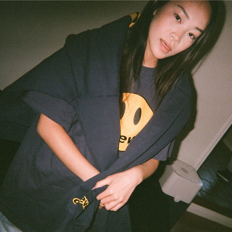 Áo Thun In Hình Mặt Cười Phong Cách retro Mỹ Cho Cặp Đôi