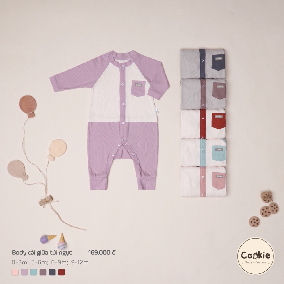 Body cài giữa túi ngực COOKIE size 0-1y