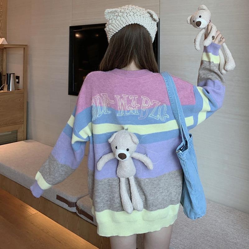 Áo sweater Dáng Rộng Kiểu Hàn Quốc Dễ Thương Thời Trang Thu Đông