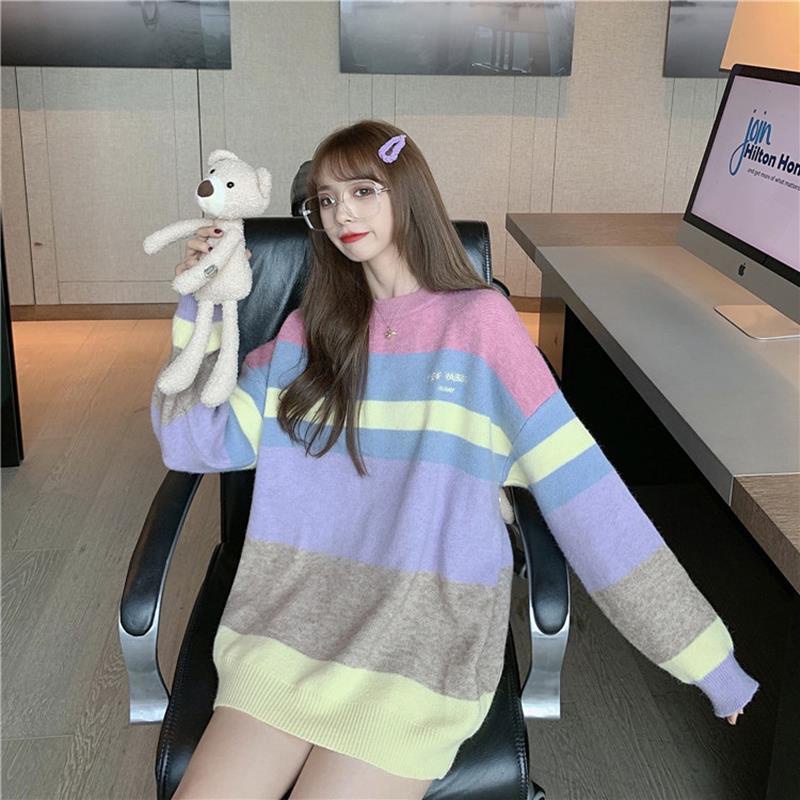 Áo sweater Dáng Rộng Kiểu Hàn Quốc Dễ Thương Thời Trang Thu Đông
